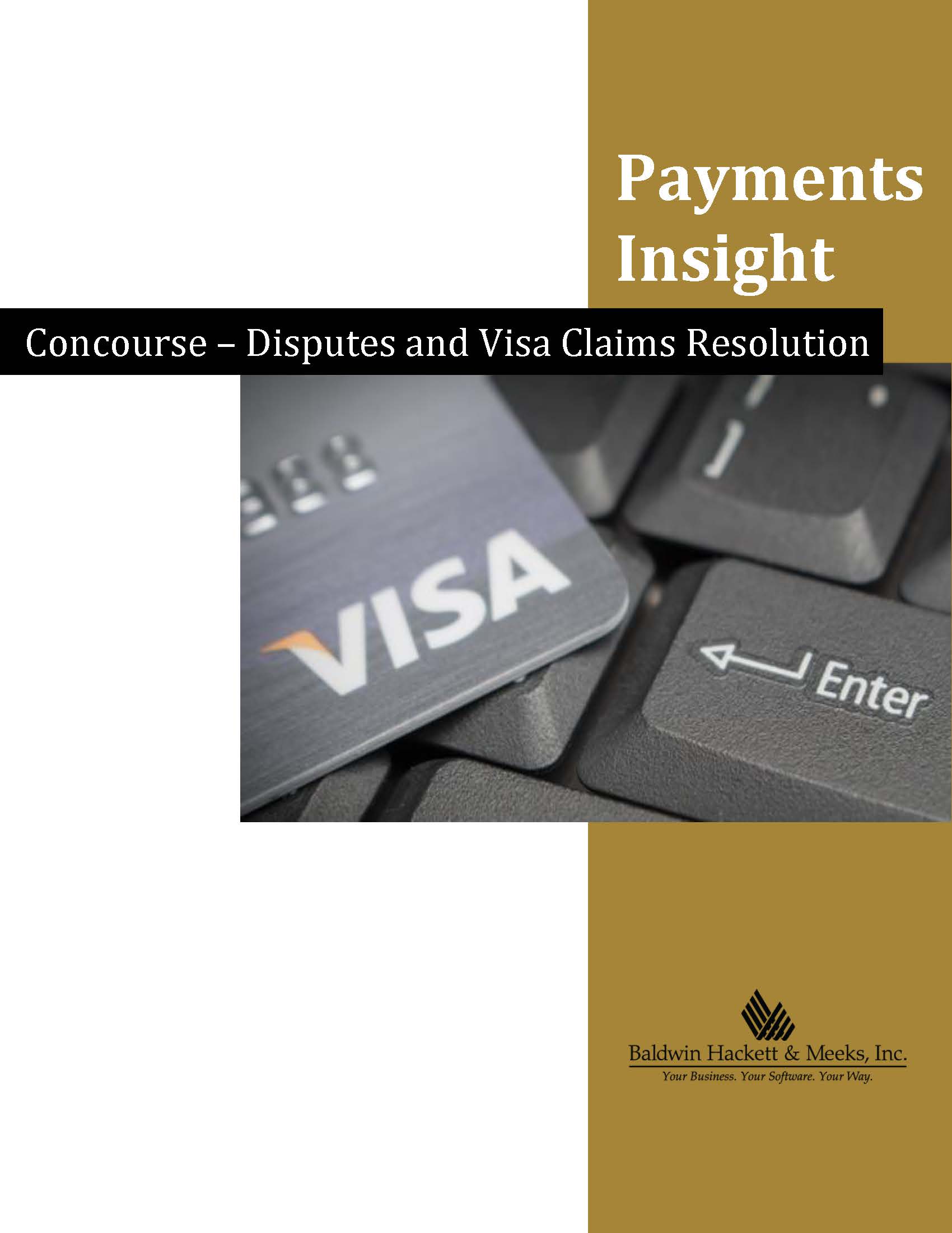 PAYMENTS INSIGHT: CONCOURSE – DISPUTES AND VISA CLAIMS RESOLUTION